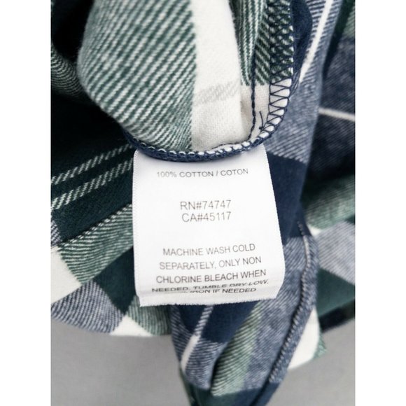 Natural Reflections Shirt Mens Small Green Blue Plaid Flannel Button Front NWT - Picture 10 of 11